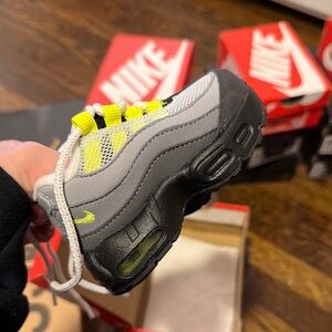 Nike Toddler Gray and Neon Yellow Sneakers
